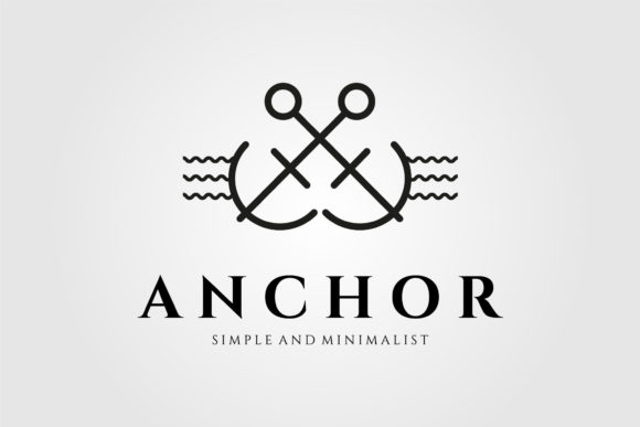 Anchor Ship Logo Minimalist Line Design