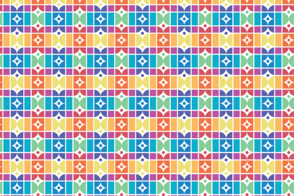 Colorful Square Rectangle Circle Pattern