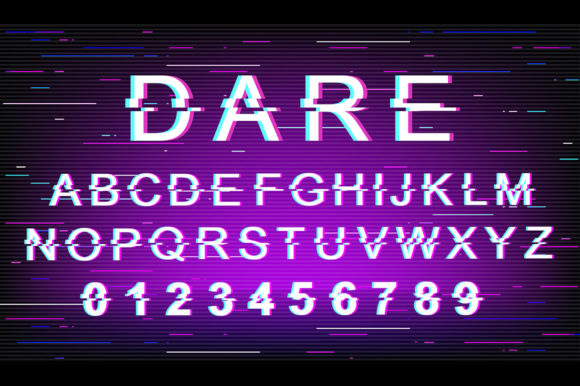 Dare Glitch Font Template Review