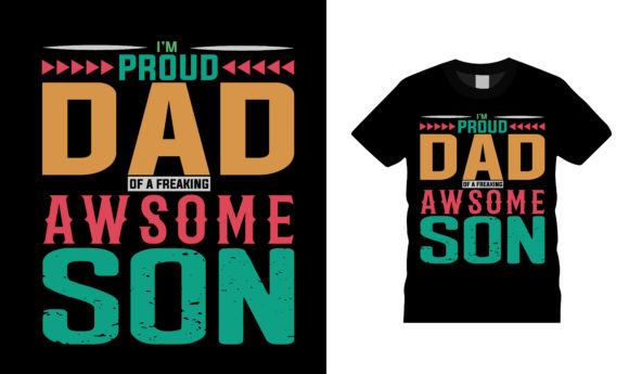 Proud Dad and Awesome Son T-Shirt Design