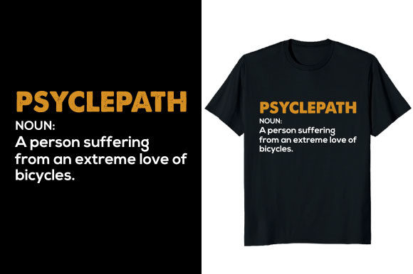 Psyclepath Dictionary Bicycle T-shirt