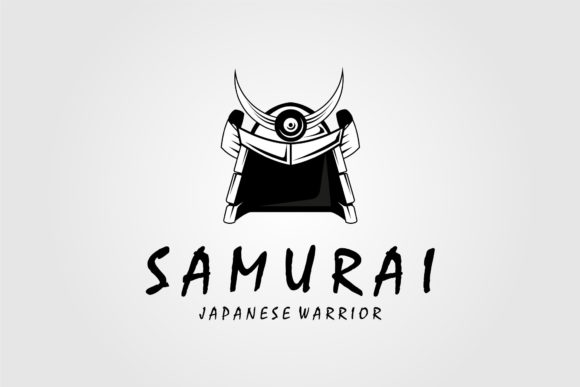 Samurai Helmet Vintage Logo Vector