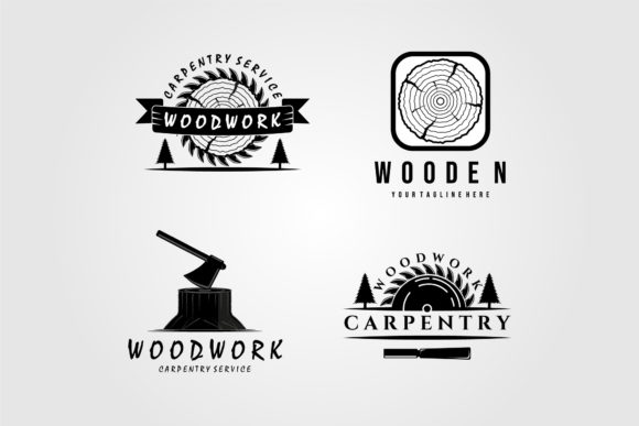 Set of Carpentry Vector Logo Design