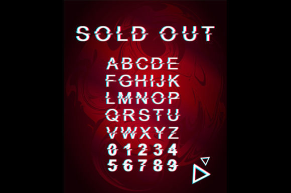 Sold Out Glitch Font Template