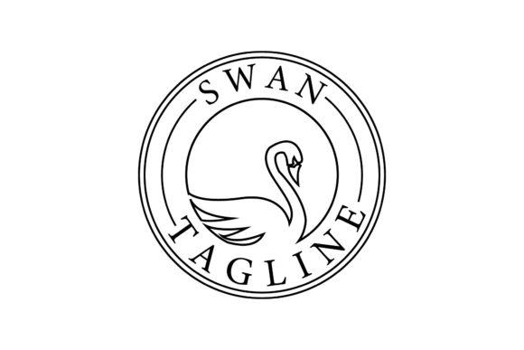 Swan Logo Line Art Vector Icon Symbol