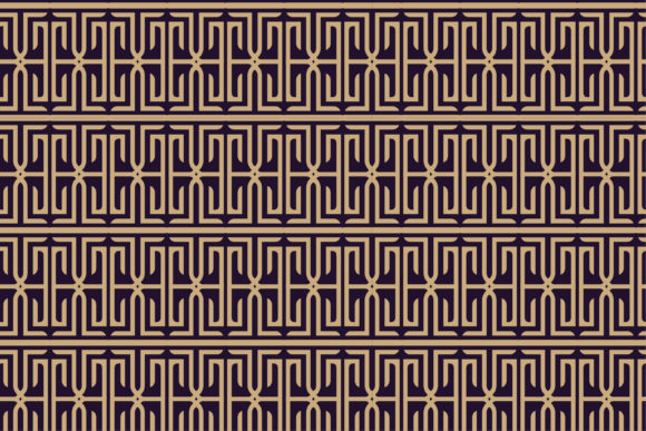 Trident Abstract Gold Purple Pattern