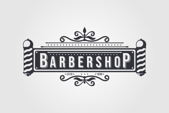 Vector Barber Shop Vintage Logo Design